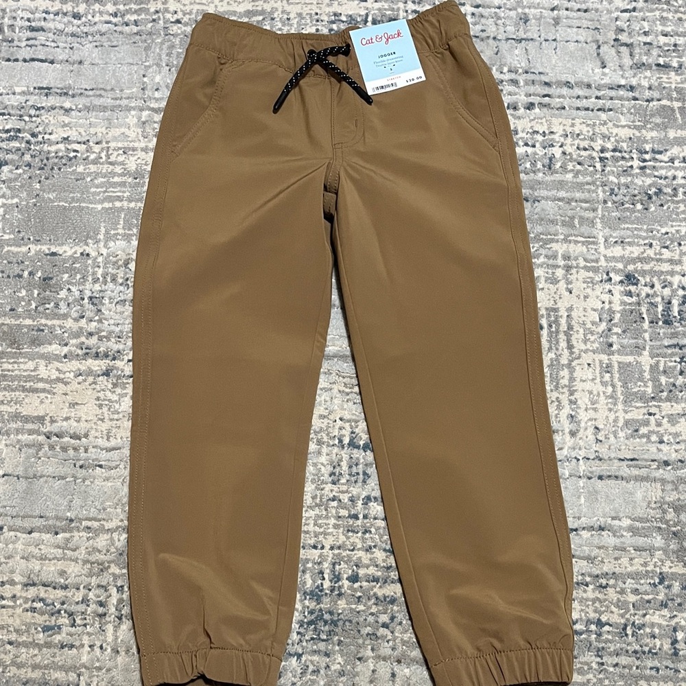 NWT Cat & Jack Tan Elastic Cuff Pants